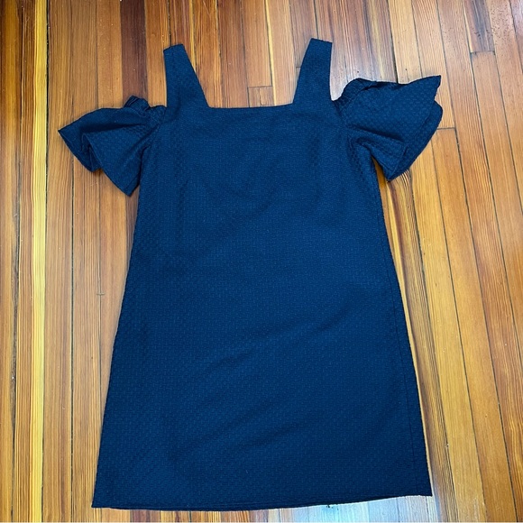 J. Crew Cold Shoulder Dress Navy Blue SZ M - Picture 13 of 16